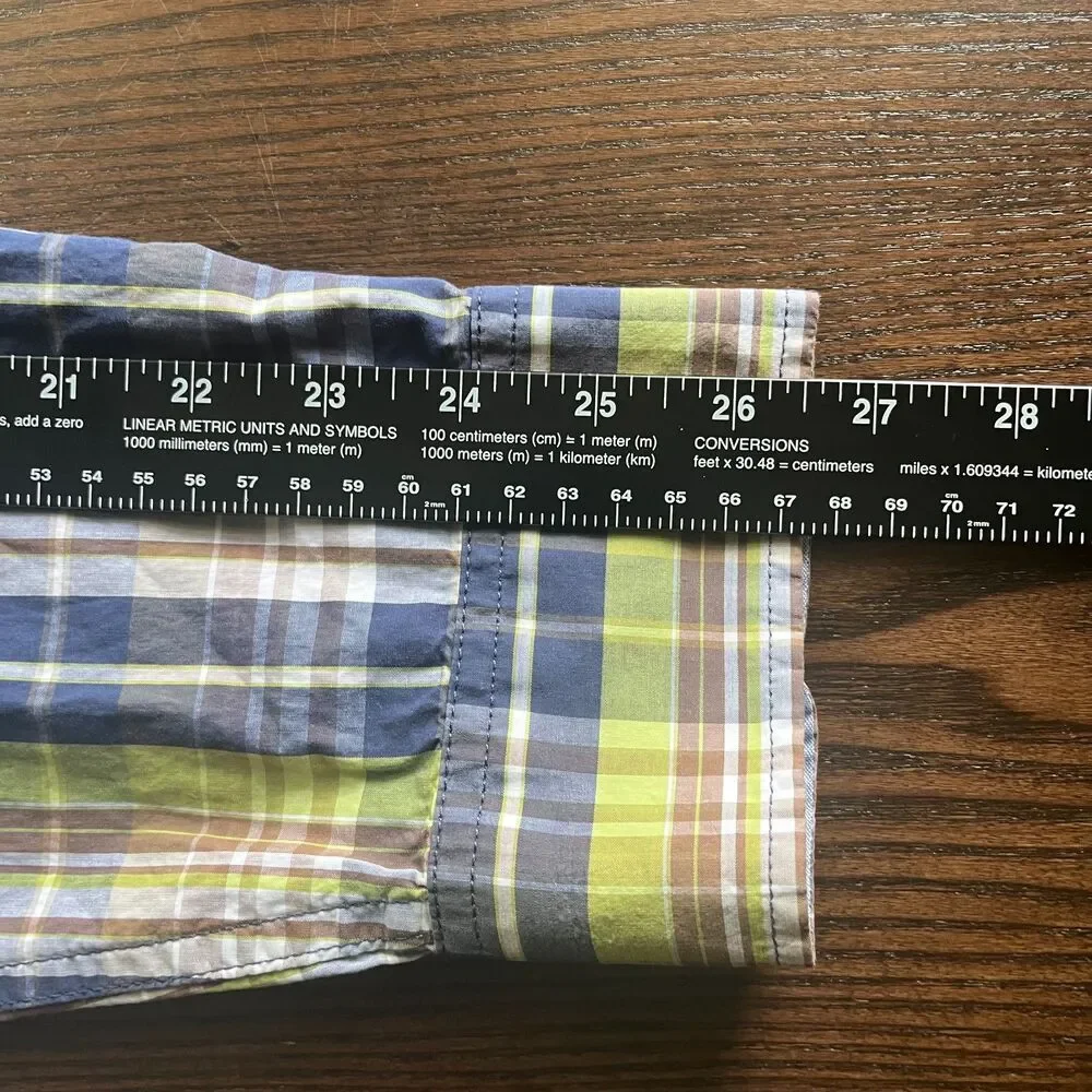 Banana Republic Men's XL Plaid Shirt Button-Down Long-Sleeve Slim-Fit